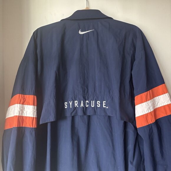 VTG 90s Nike Team Syracuse Orange Nylon Windbreaker Anorak Jacket Medium Y2K - Picture 9 of 16